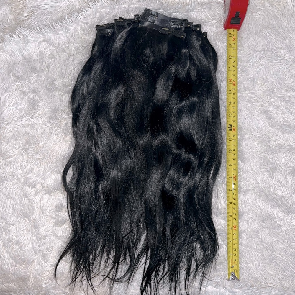 *15PCS* BELLAMI CLIP IN EXTENSIONS JET BLACK 20 IN